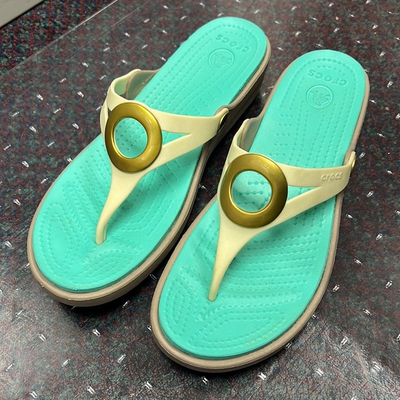 CROCS Shoes Croc Wedge Flip Flops Size 8 Poshmark